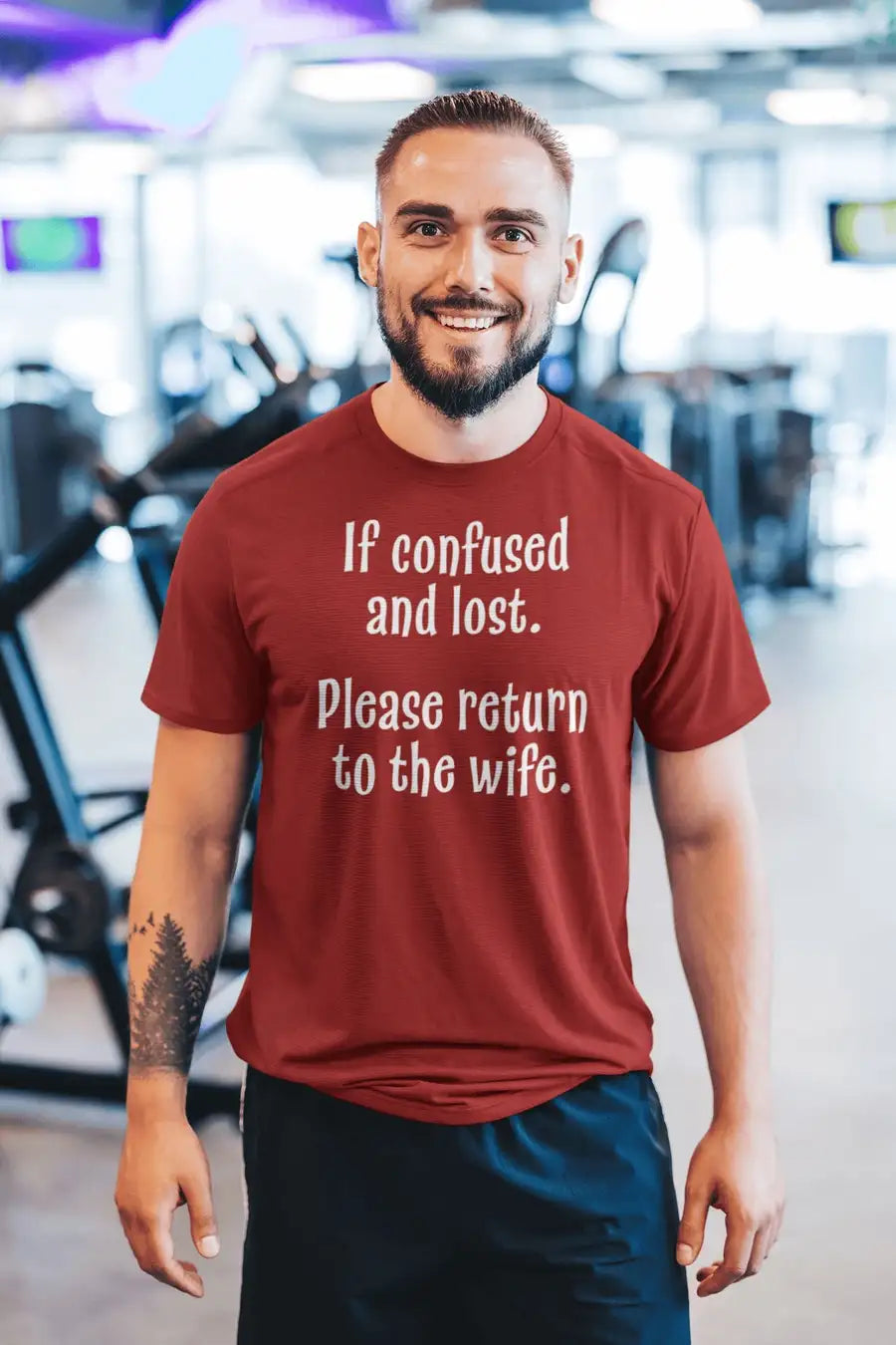 Please Return to Wife Funny T Shirt for Couples (Male Version) | Premium Design | Catch My Drift India - Catch My Drift India Clothing clothing, couples, made in india, married, parents, red,