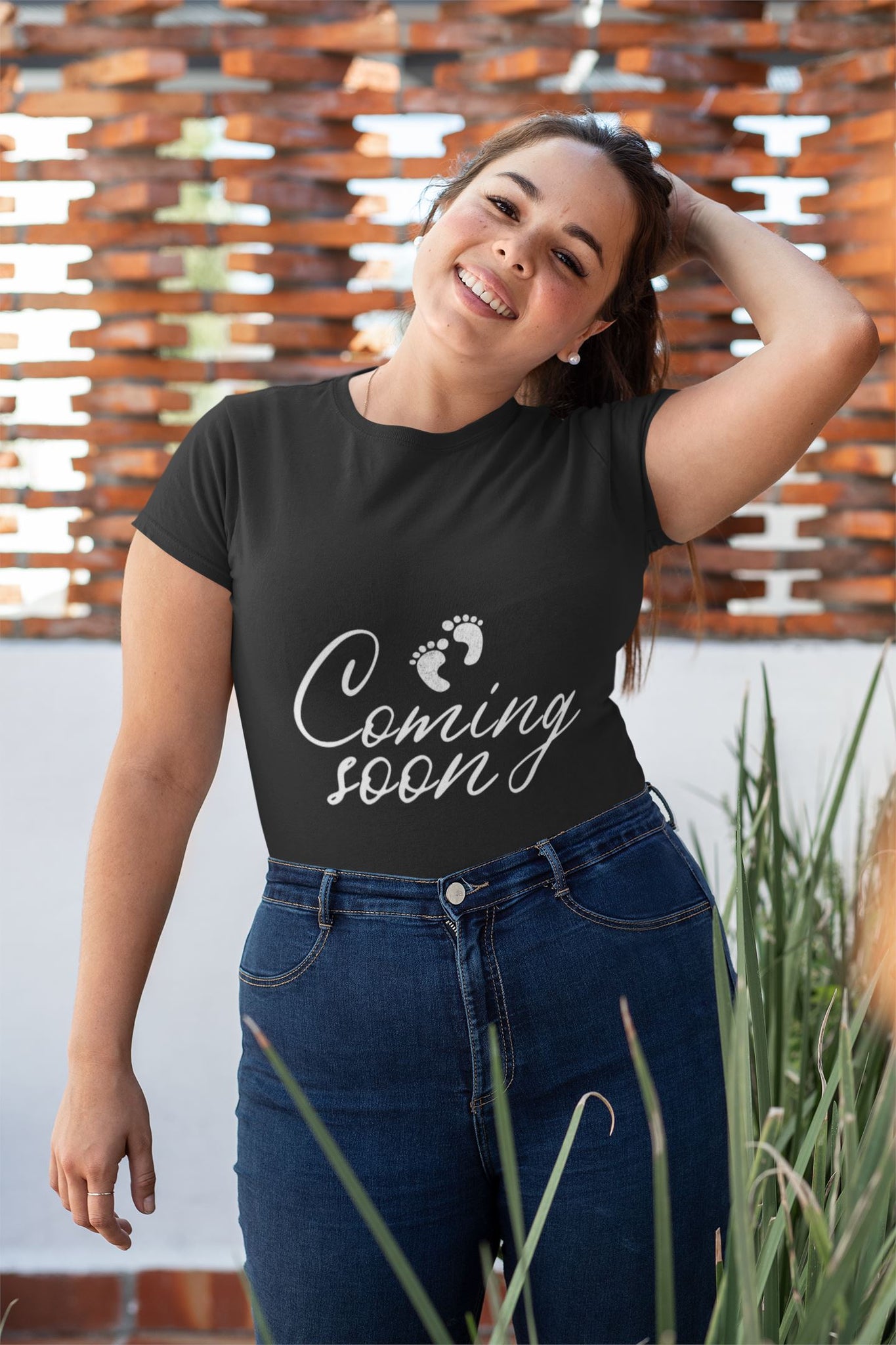 Baby Coming Soon Special Pregnancy Reveal Black T Shirt for Expecting Moms freeshipping - Catch My Drift India