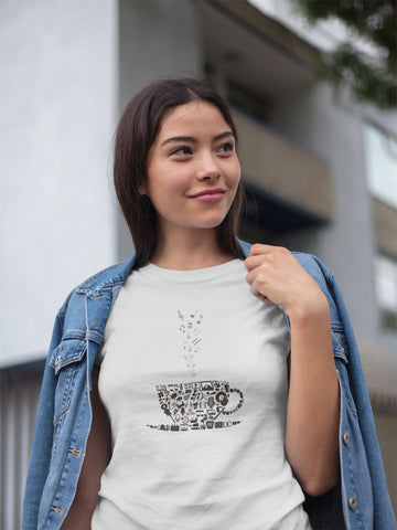 A Cup of Chai Full of Music Supreme White T Shirt for Men and Women