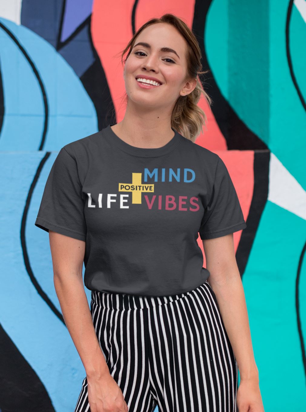 Positive Life Mind Vibes Special Black T Shirt for Men and Women - Catch My Drift India  activewear, beachwear, black, clothing, general, gym, made in india, shirt, t shirt, trending, tshirt,