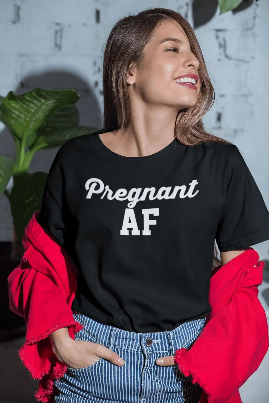 Pregnant AF Funny Multi Colour T Shirt for Women | Premium Design | Catch My Drift India - Catch My Drift India  expecting mom, funny, mom, mother, parents, pregnant