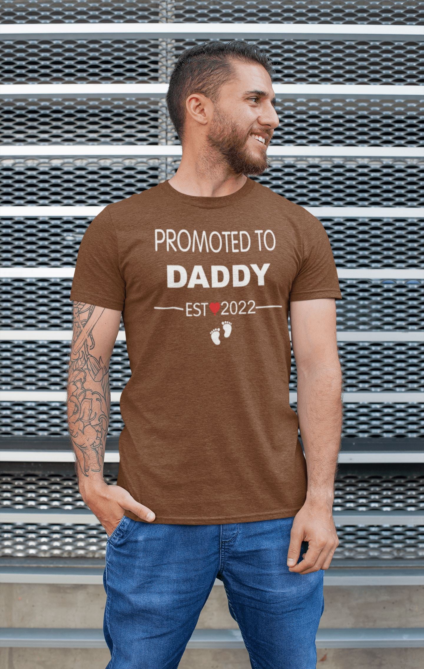 Promoted to Daddy Est. 2022 Exclusive T Shirt for Men - Catch My Drift India  black, clothing, dad, father, made in india, mom, parents, shirt, t shirt, tshirt