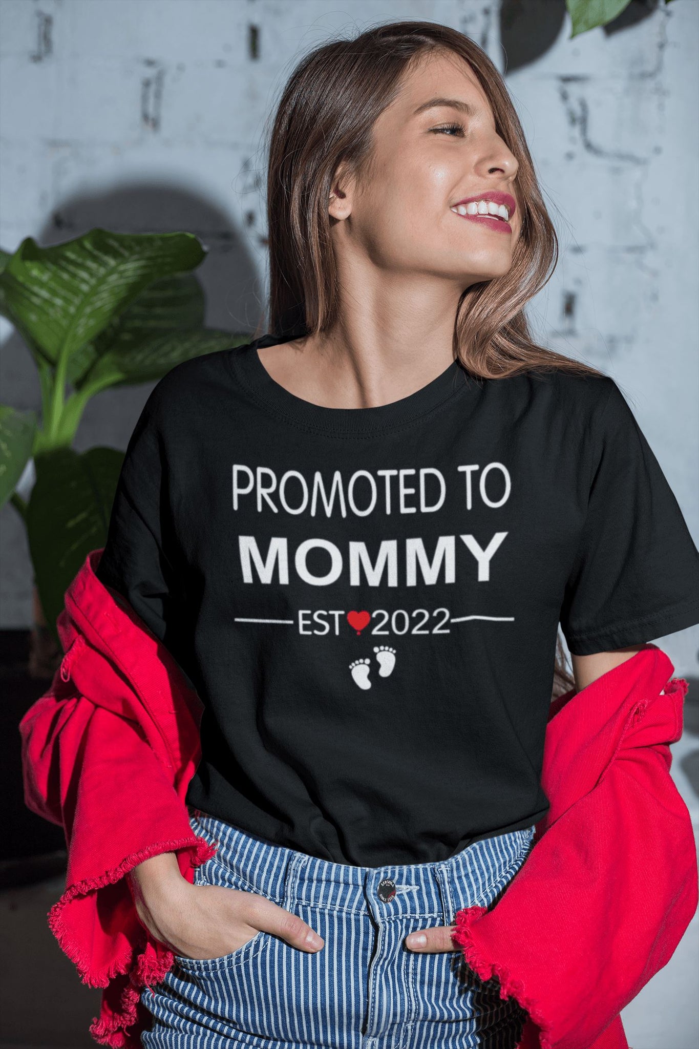 Promoted to Mommy Est. 2022 Special T Shirt for Women - Catch My Drift India  black, clothing, female, made in india, parents, shirt, t shirt, tshirt