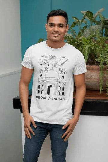 Proudly Indian Limited Edition Unisex T-Shirt | Premium Design | Catch My Drift India - Catch My Drift India Clothing clothing, indian, made in india, shirt, t shirt, trending, tshirt, white