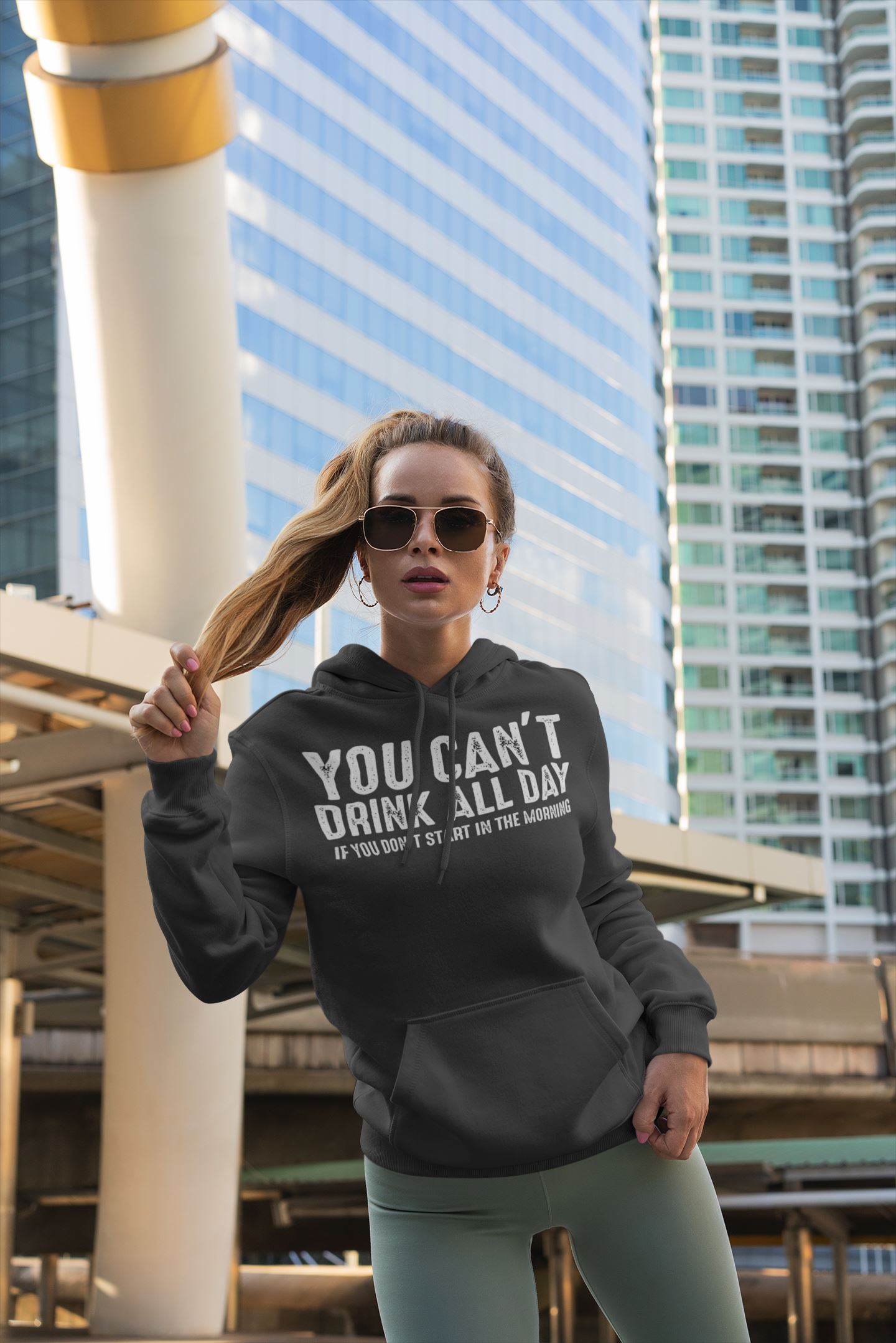 You Can't Drink All day If You Don't Start in the Morning Funny Black Hoodie for Men and Women freeshipping - Catch My Drift India