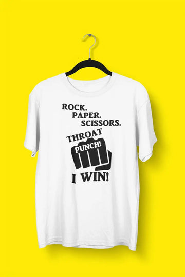 Rock Paper Scissors Exclusive White T Shirt for Men | Premium Design | Catch My Drift India