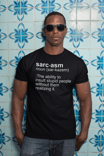Sarcasm Definition Funny Black T Shirt for Men and Women - Catch My Drift India  black, clothing, funny, made in india, shirt, t shirt, trending, tshirt