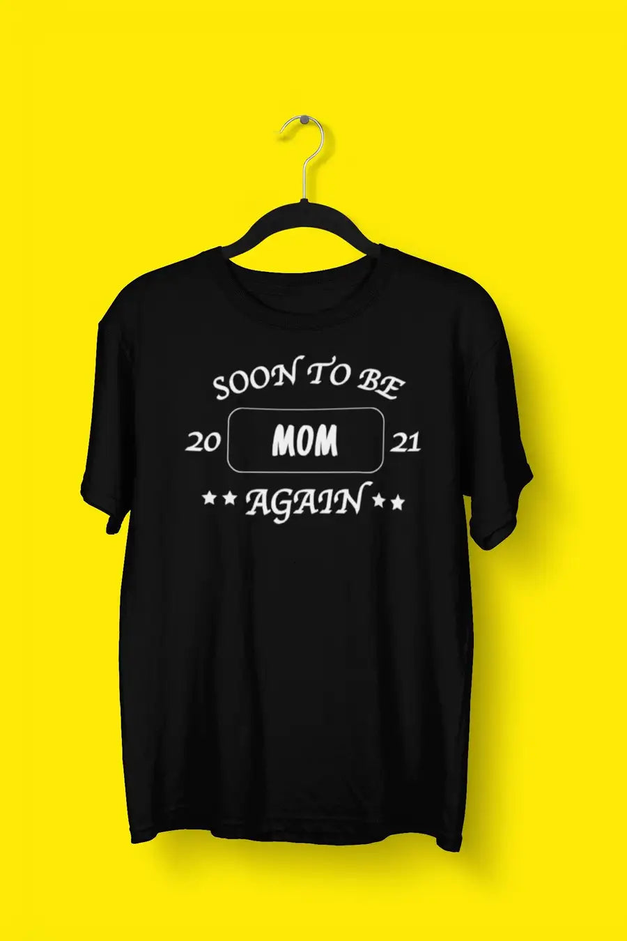 Soon to Be a Mom Again Black T Shirt for Women | Premium Design | Catch My Drift India - Catch My Drift India Clothing black, clothing, couples, female, made in india, mom, Parents, shirt, t 
