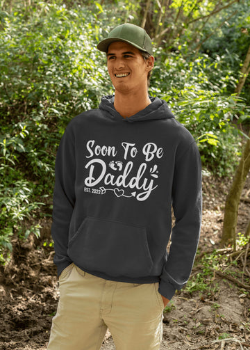 Soon to be Daddy Est. 2022 Exclusive Black Hoodie for Men Printrove 