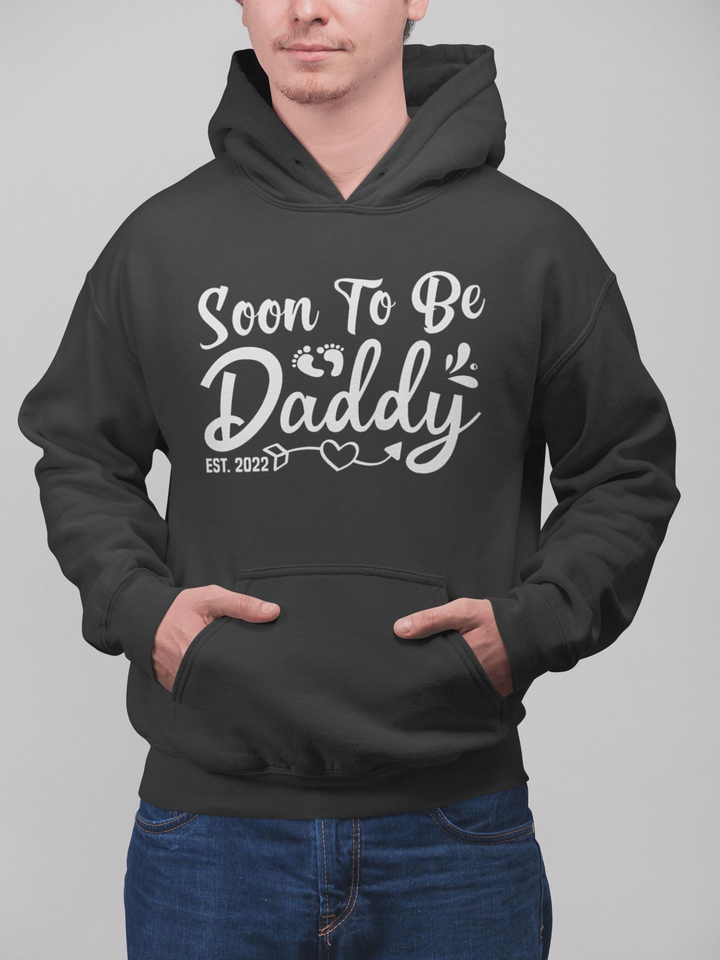 Soon to be Daddy Est. 2022 Exclusive Black Hoodie for Men Printrove 