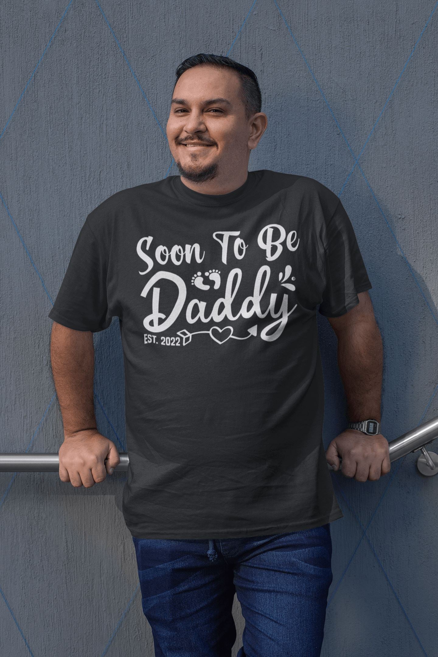 Soon To Be Daddy Est. 2022 Exclusive Black T Shirt for Men - Catch My Drift India Clothing black, clothing, dad, expecting father, father, made in india, parents, shirt, t shirt, tshirt