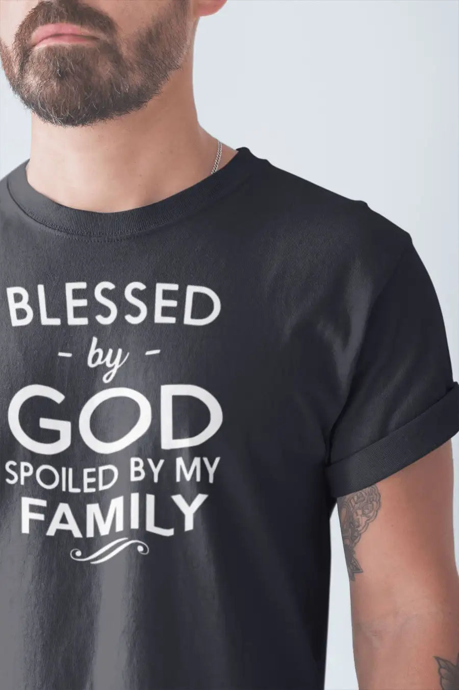 Spoiled By My Family Exclusive T Shirt for Married Men and Women | Premium Design | Catch My Drift India - Catch My Drift India  black, clothing, couples, family, female, general, god, husban