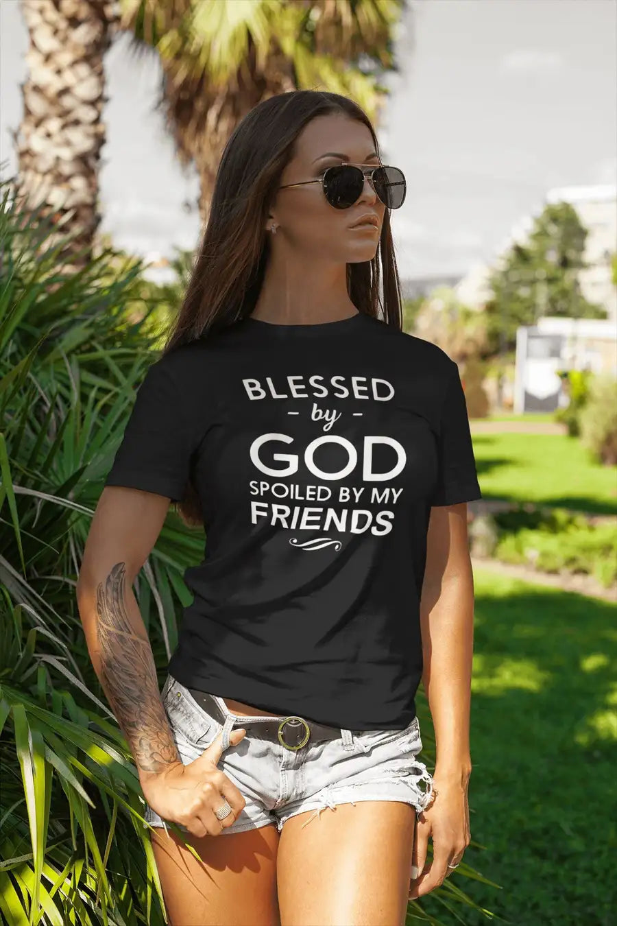 Spoiled By My Friends Special T Shirt for Married Men and Women | Premium Design | Catch My Drift India - Catch My Drift India  black, clothing, couples, female, general, god, husband, made i