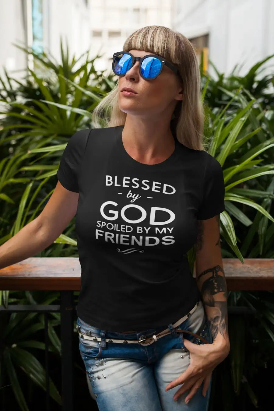 Spoiled By My Friends Special T Shirt for Married Men and Women | Premium Design | Catch My Drift India - Catch My Drift India  black, clothing, couples, female, general, god, husband, made i