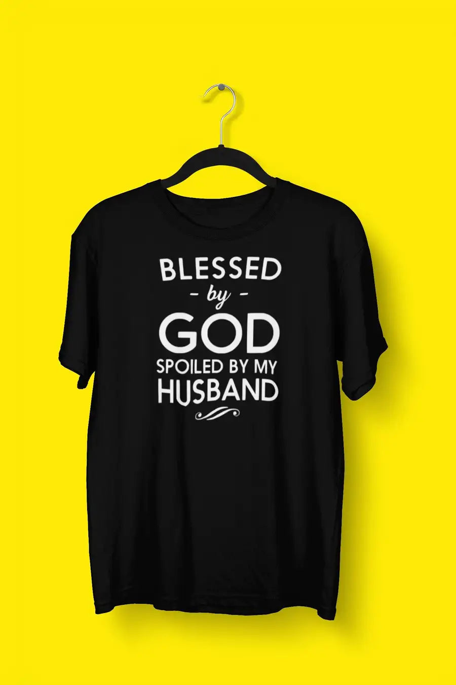 Spoiled By My Husband Exclusive Multi Colour T Shirt for Married Women | Premium Design | Catch My Drift India - Catch My Drift India  black, clothing, couples, husband, made in india, multi 