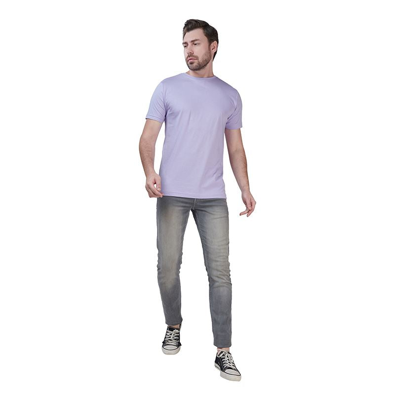 Lavender Premium Round Neck Half Sleeves Plain T-Shirt For Men Apparel & Accessories Catch My Drift India 