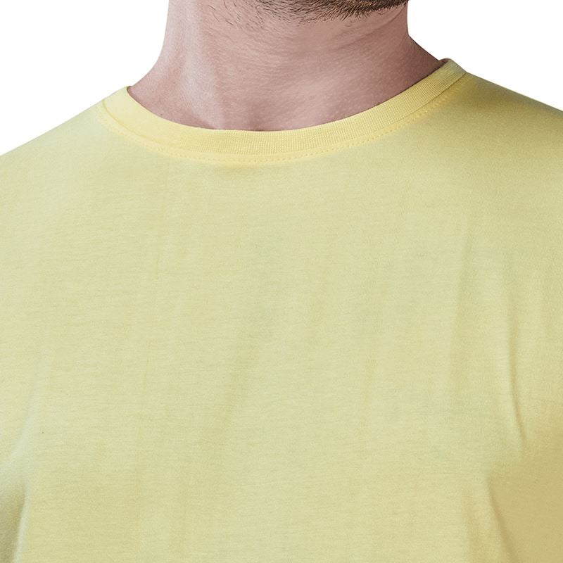 Lemon Yellow Premium Round Neck Half Sleeves Plain T-Shirt For Men Apparel & Accessories Catch My Drift India 