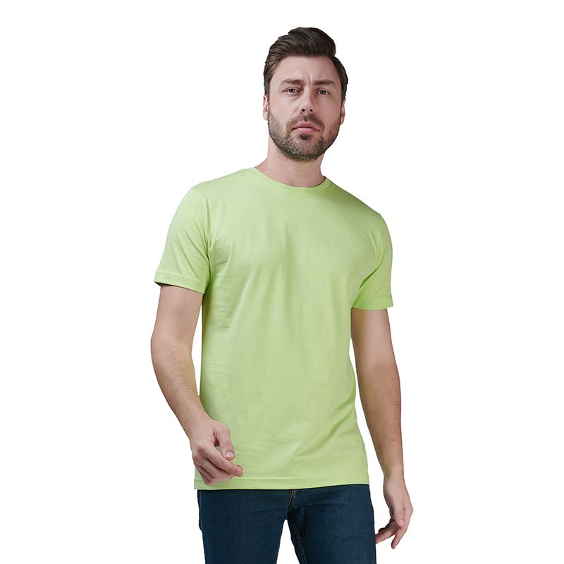 Lime Green Premium Round Neck Half Sleeves Plain T-Shirt For Men Apparel & Accessories Catch My Drift India 