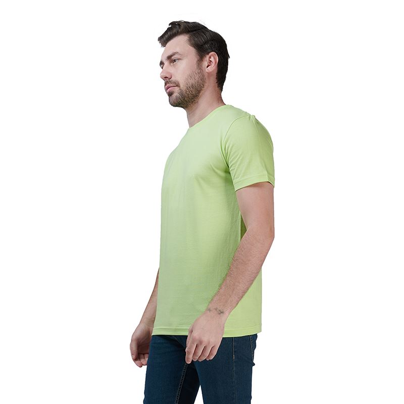 Lime Green Premium Round Neck Half Sleeves Plain T-Shirt For Men Apparel & Accessories Catch My Drift India 