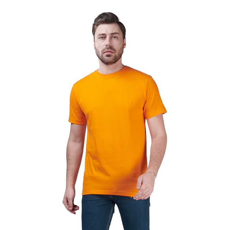Orange Premium Round Neck Half Sleeves Plain T-Shirt For Men Apparel & Accessories Catch My Drift India 