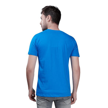 Sapphire Blue Premium Round Neck Half Sleeves Plain T-Shirt For Men