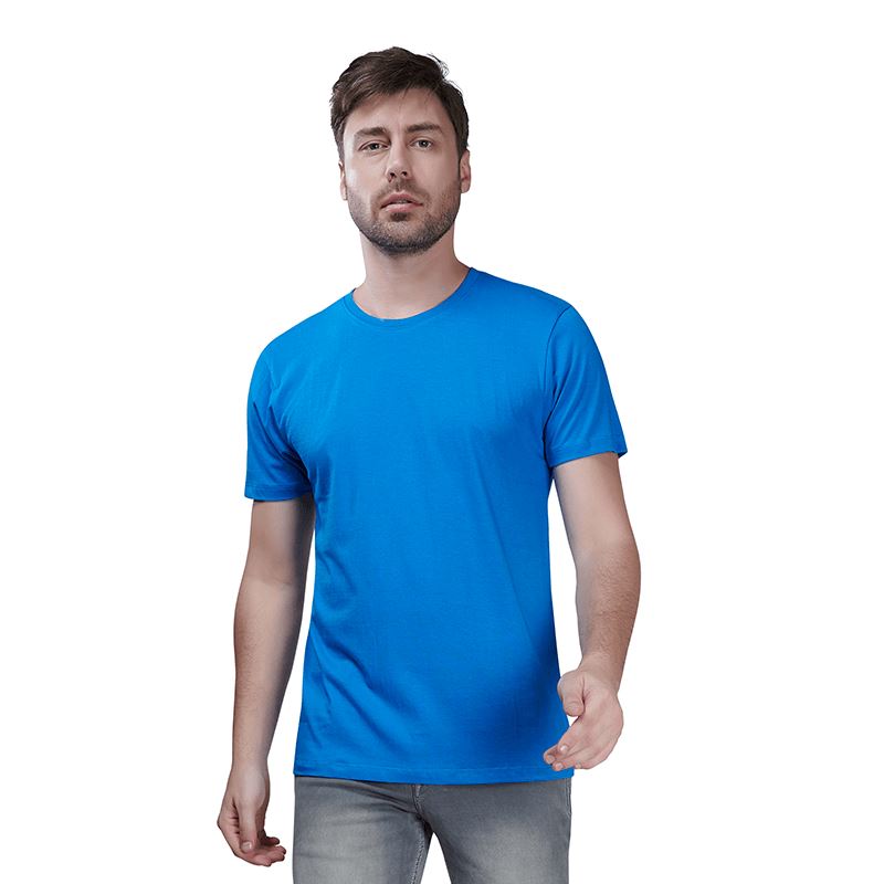 Sapphire Blue Premium Round Neck Half Sleeves Plain T-Shirt For Men Apparel & Accessories Catch My Drift India 