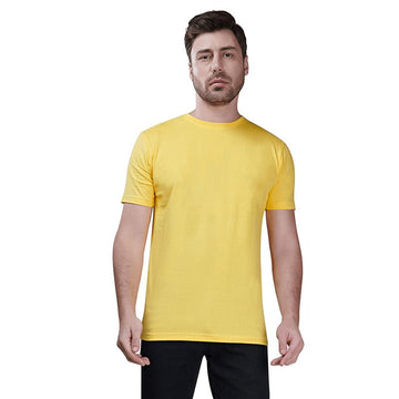 Yellow Premium Round Neck Half Sleeves Plain T-Shirt For Men Apparel & Accessories Catch My Drift India 