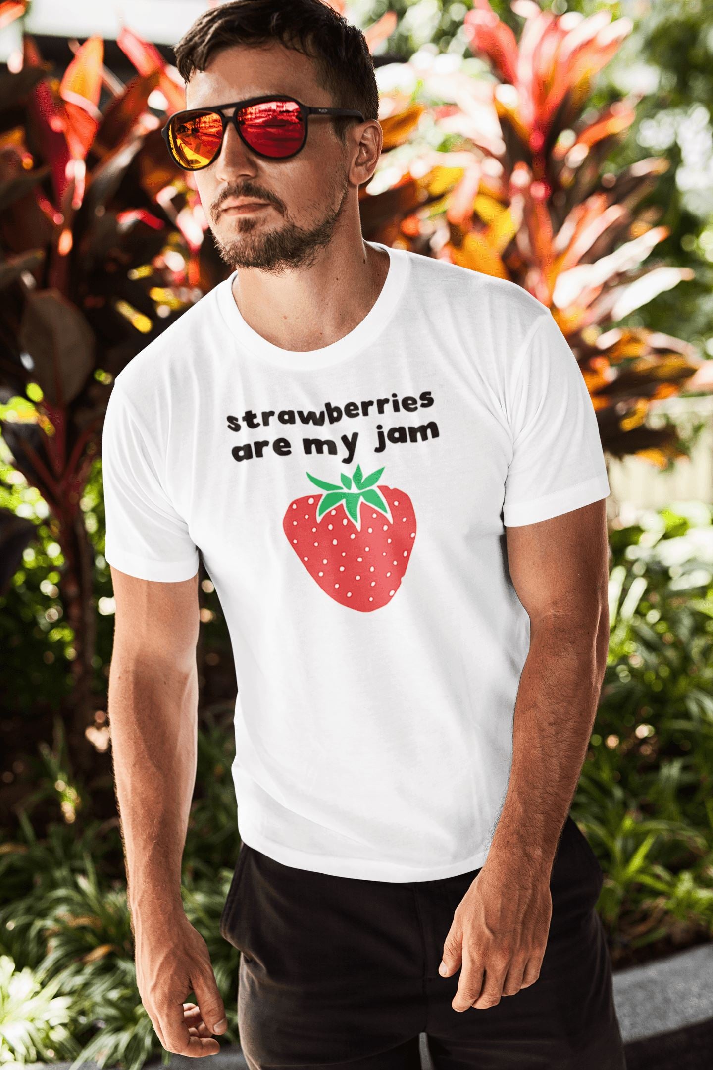 Strawberries Are My Jam Funny Troll T Shirt for Men and Women - Catch My Drift India  clothing, female, funny, general, made in india, pink, shirt, t shirt, trending, tshirt, white