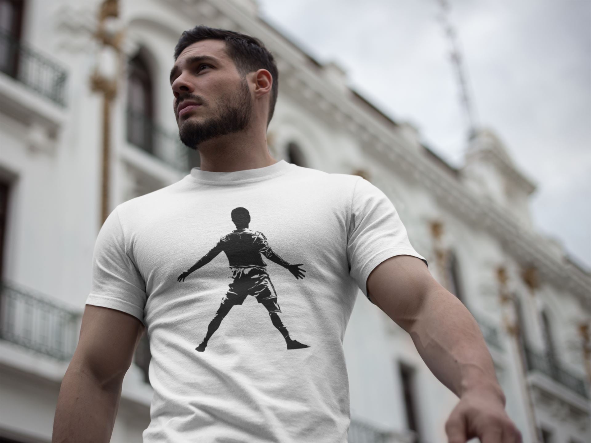 Cristiano Ronaldo Sii Pose Shadow Official White T Shirt for Men and Women freeshipping - Catch My Drift India