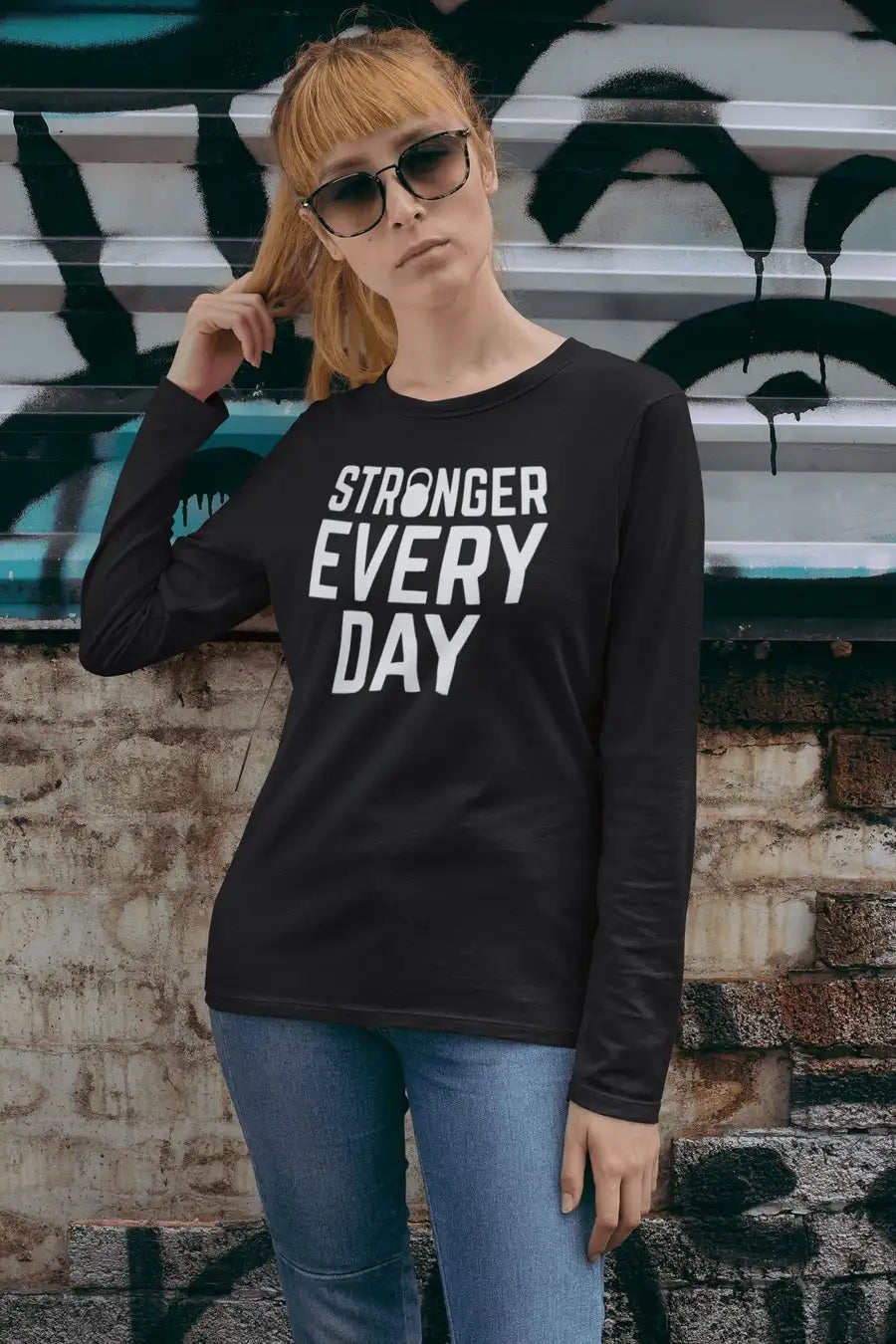 Stronger Everyday Full Sleeves T Shirt | Premium Design | Catch My Drift India - Catch My Drift India Clothing full sleeves, general, gym