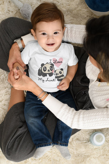 I Love My Aunt Special Cute Panda T Shirt for Babies