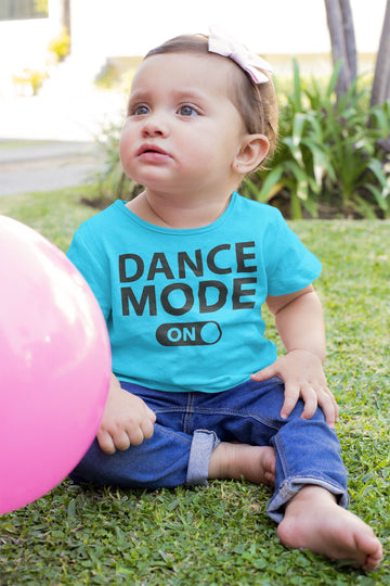 Dance Mode On Funky Blue T Shirt for Babies
