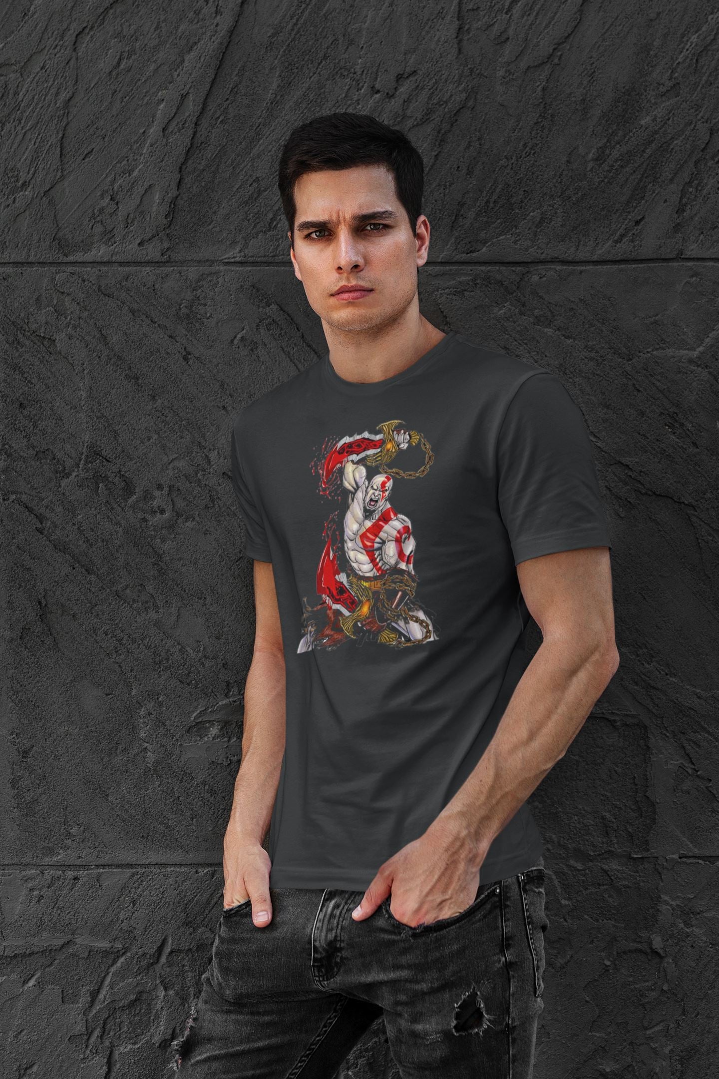 Kratos with the Blades of Chaos Official God of War Black T Shirt for Men and Women freeshipping - Catch My Drift India