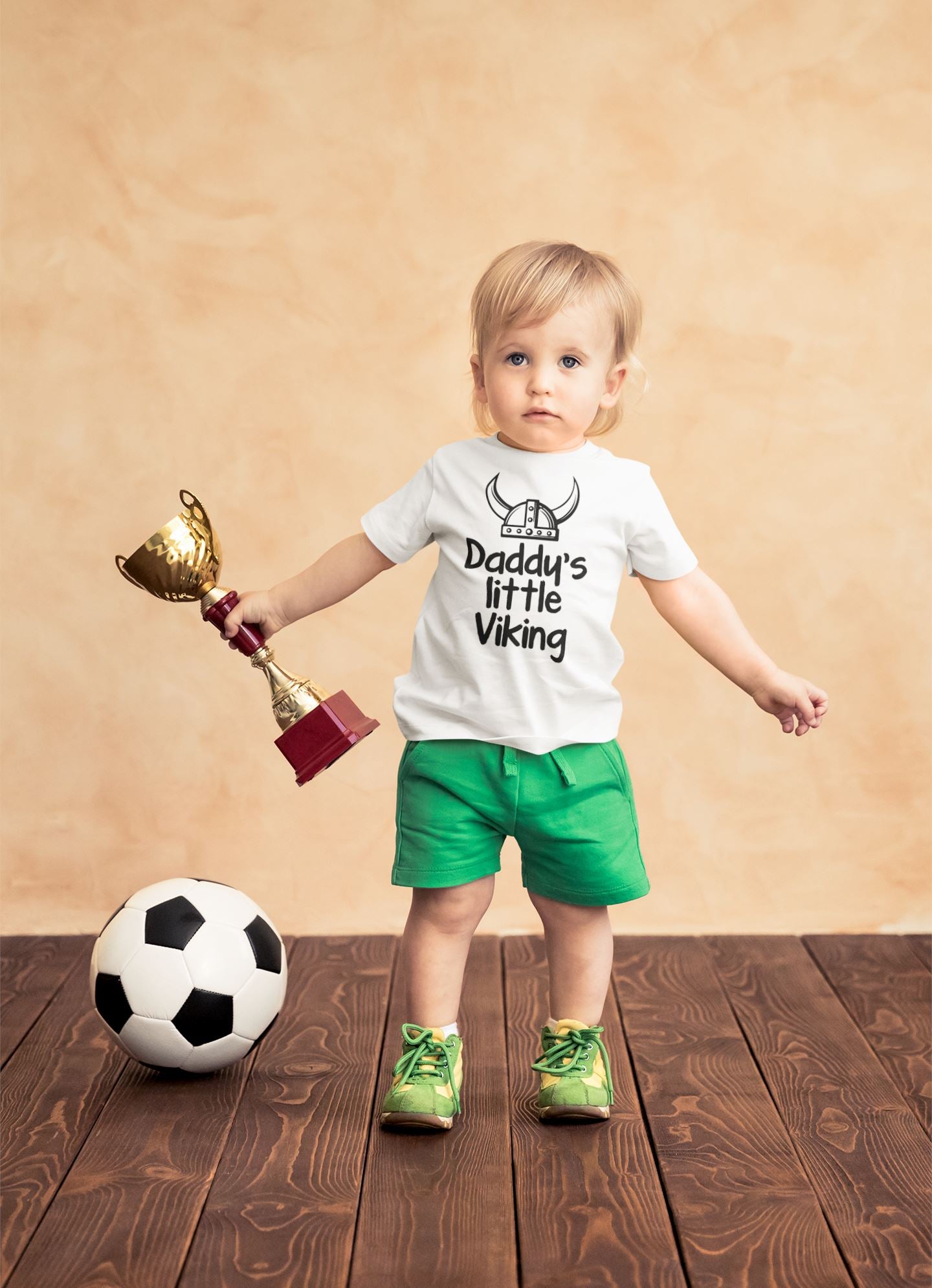 Daddy's Little Viking Exclusive White T Shirt for Babies freeshipping - Catch My Drift India