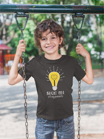 Bright Idea of My Parents Exclusive Black T Shirt for Baby Boy and Girl