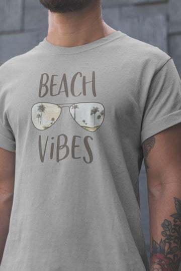 Beach Vibes Special Melange Grey Beachwear T Shirt for Men and Women