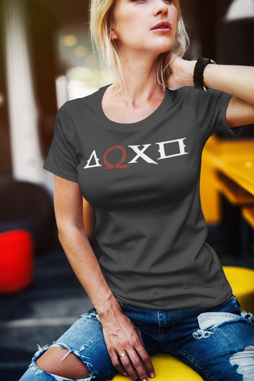 Greek Gaming Symbols Exclusive Black T Shirt for Gamer Guys and Girls