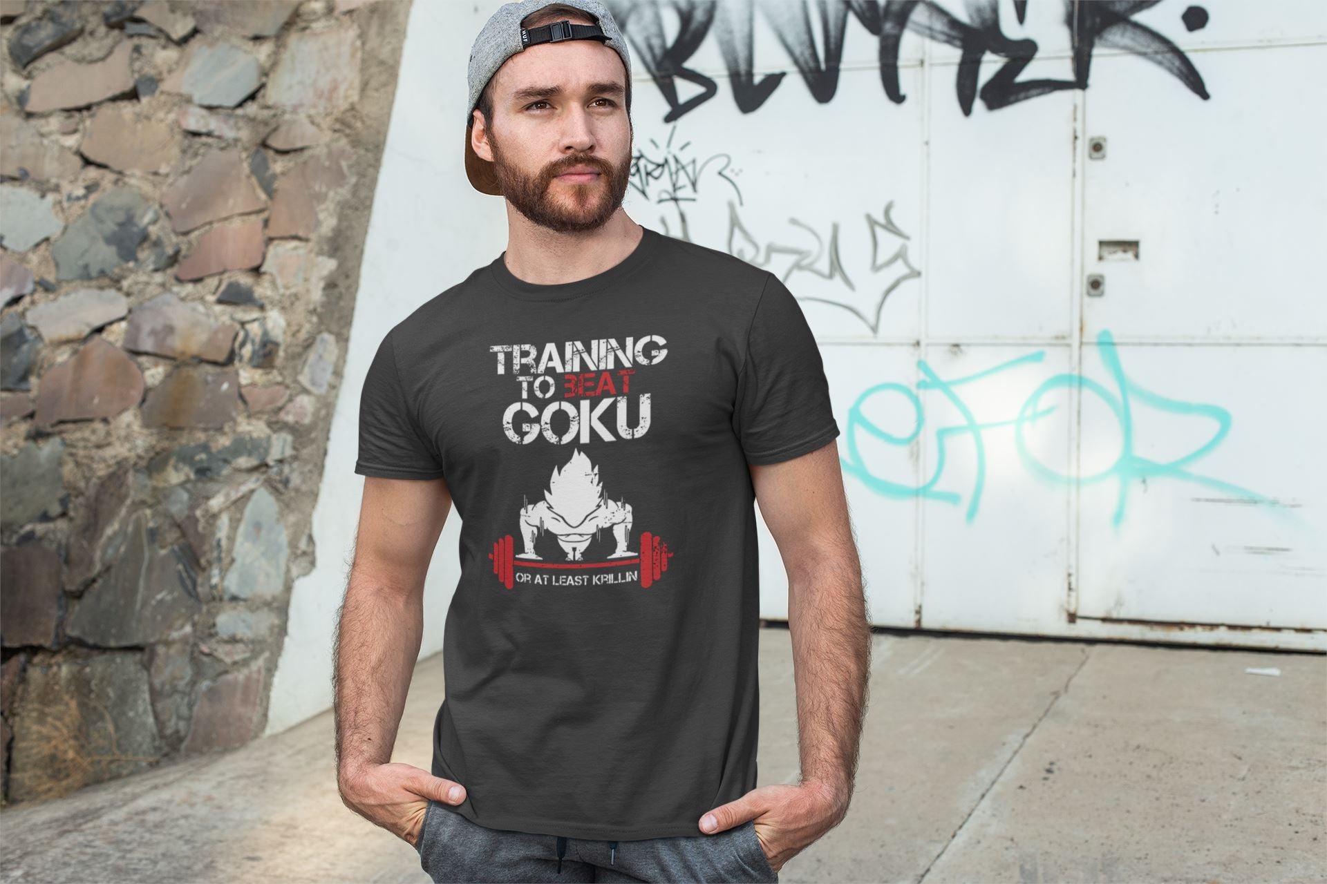 Training to Beat Goku or Atleast Krillin Exclusive Gymwear T Shirt for Men freeshipping - Catch My Drift India