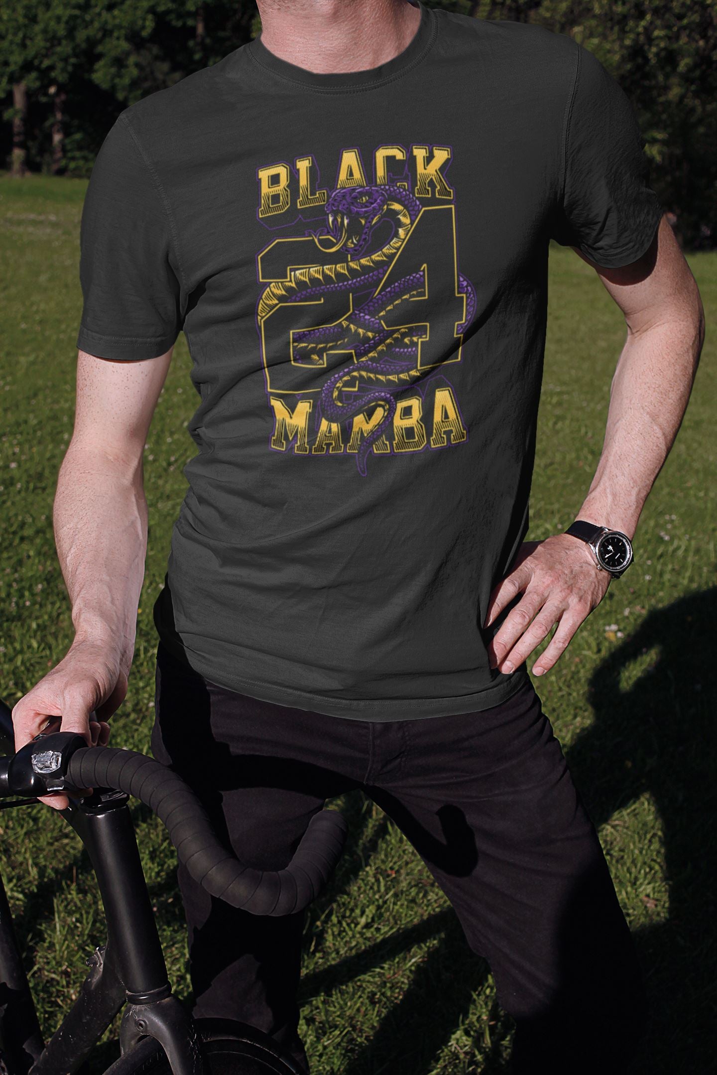 Black Mamba No. 24 Official Kobe Bryant Black T Shirt for Men and Women freeshipping - Catch My Drift India