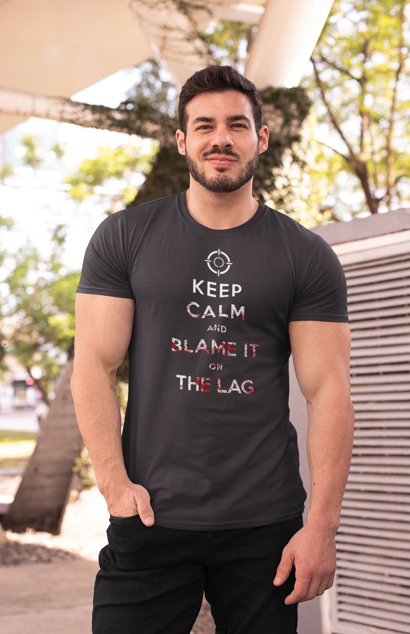 Keep Calm and Blame it on the Lag Exclusive Gaming T Shirt for Men and Women freeshipping - Catch My Drift India
