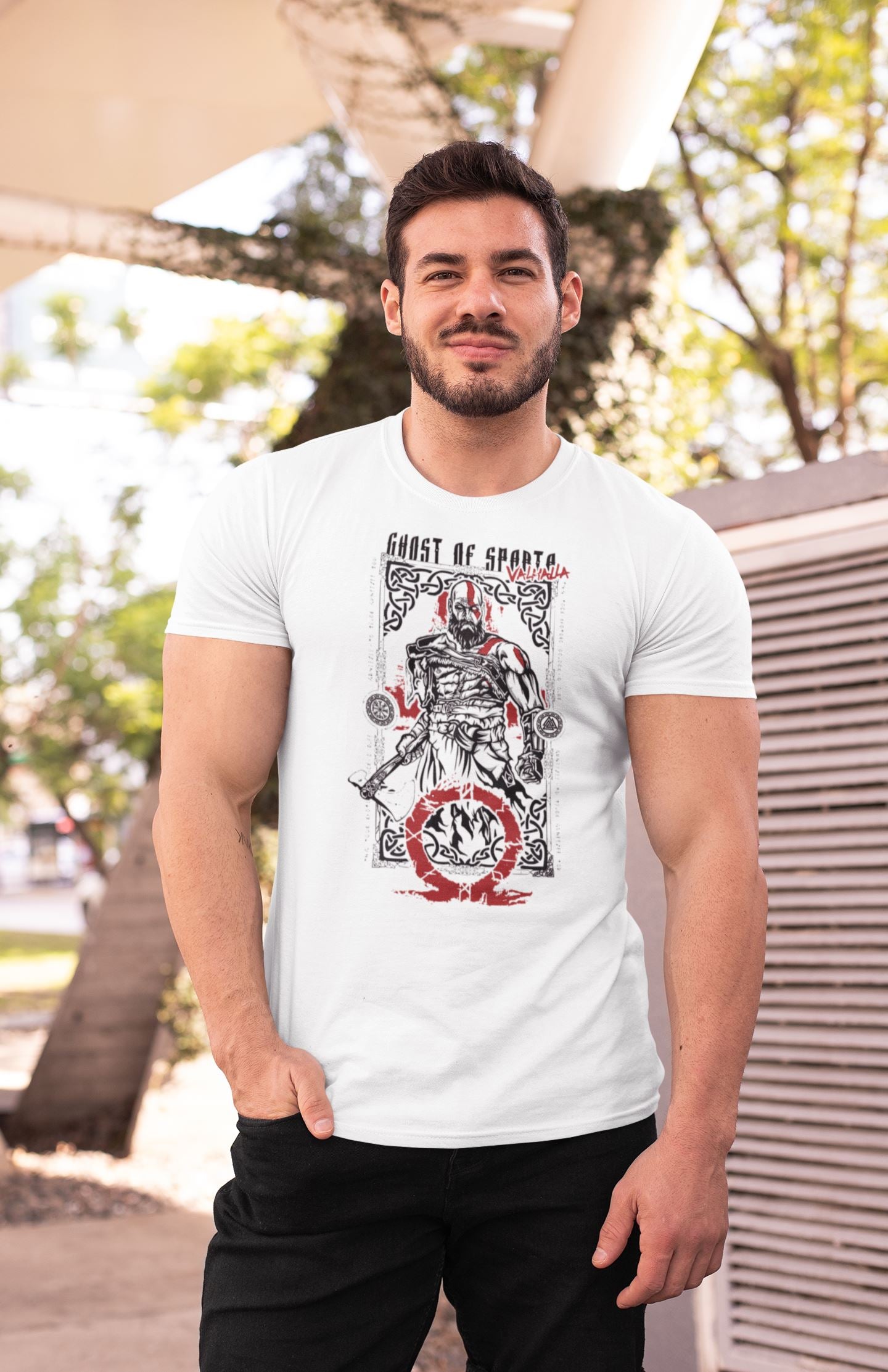 Kratos The Ghost of Sparta / Valhalla Official God of War T Shirt for Men and Women freeshipping - Catch My Drift India