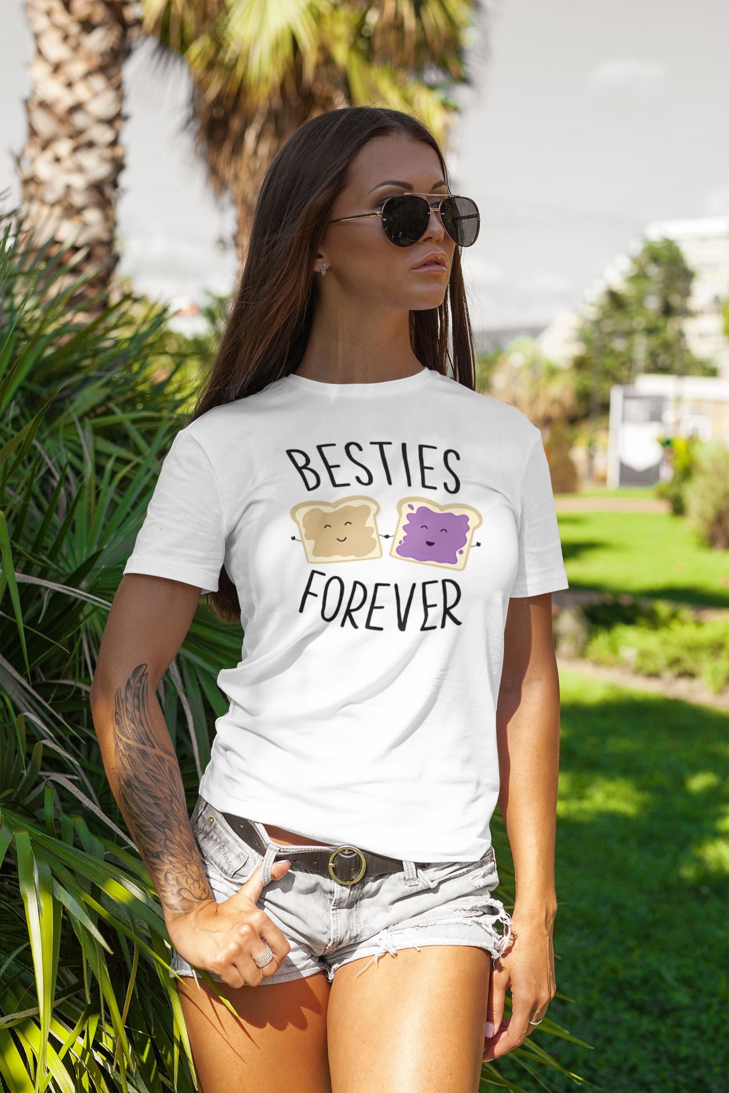 Besties Forever Like Peanut Butter and Jelly Special White T Shirt for Men and Women (Friends, Couples, Parents) freeshipping - Catch My Drift India