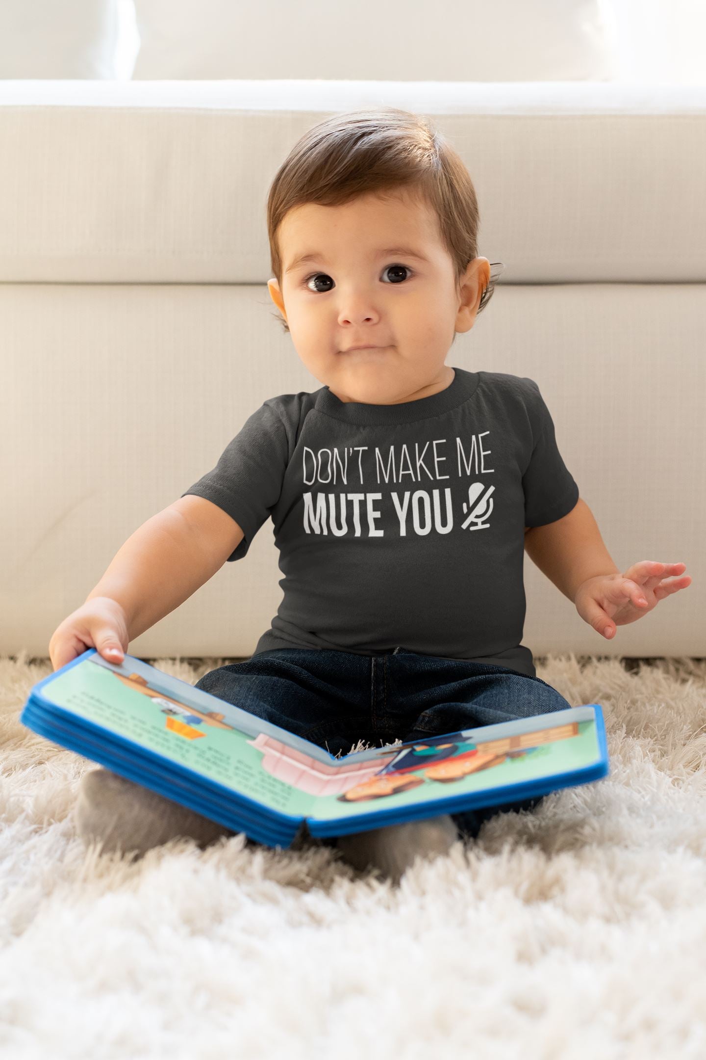 Don't Make Me Mute You Funny Black T Shirt for Babies freeshipping - Catch My Drift India