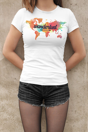 Wanderlust within the World Map Supreme White T Shirt for Men and Women freeshipping - Catch My Drift India