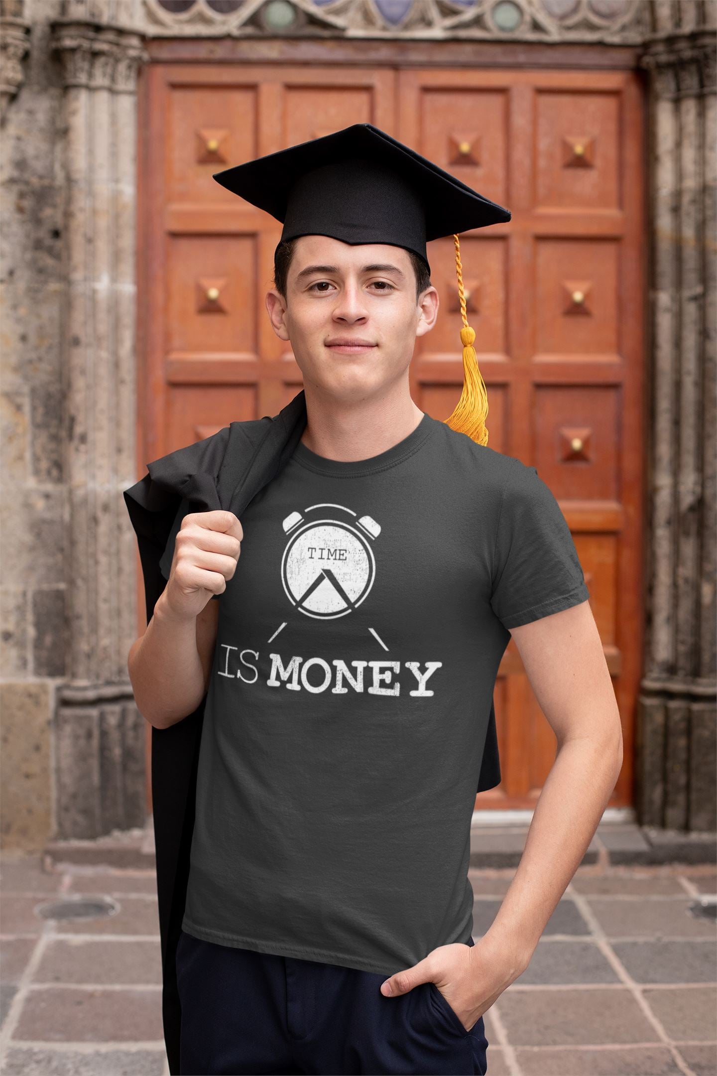 Time is Money Exclusive Black T Shirt for Men and Women freeshipping - Catch My Drift India