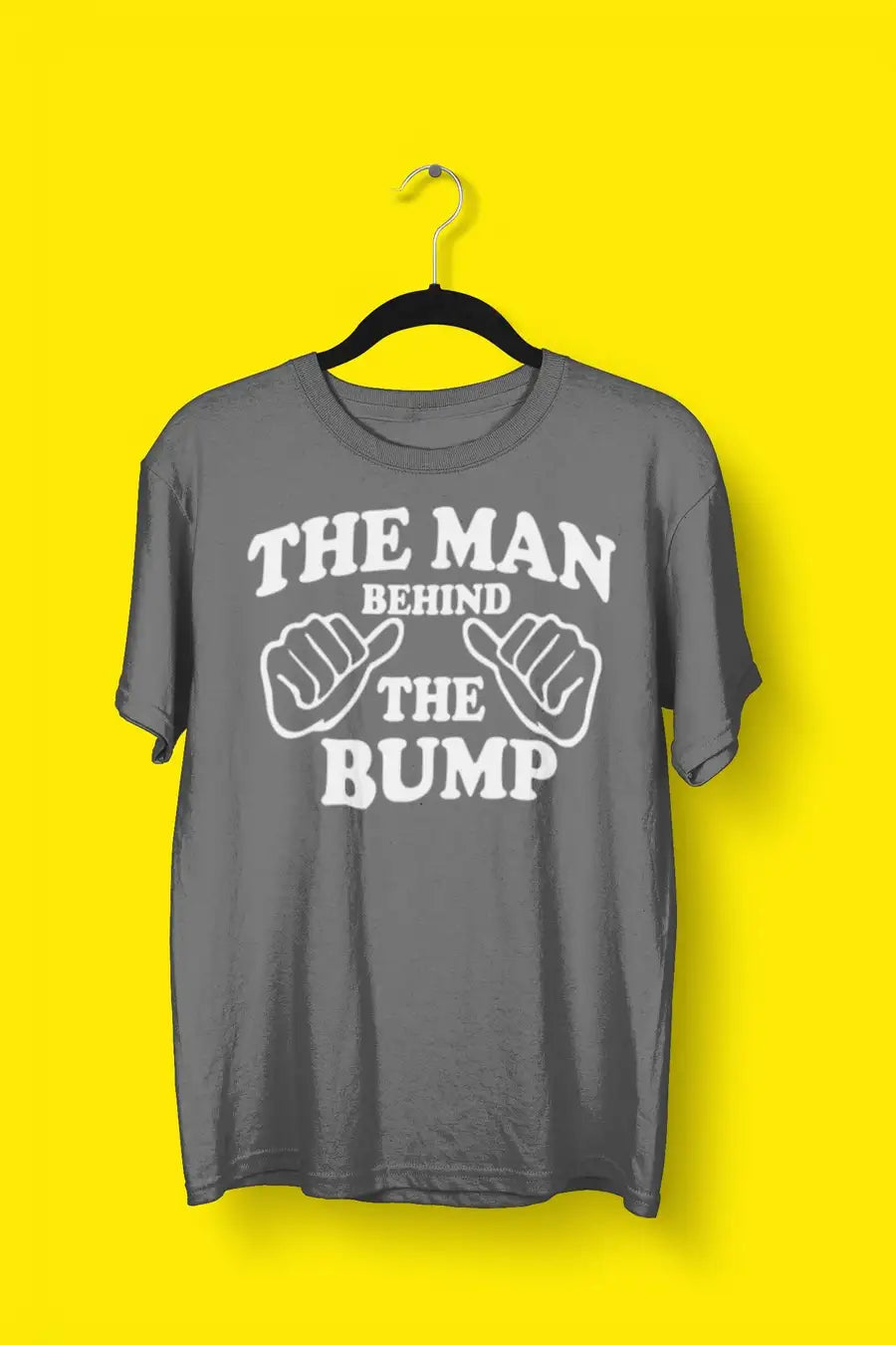 The Man Behind the Bump T Shirt for Men | Premium Design | Catch My Drift India - Catch My Drift India Clothing black, clothing, dad, father, made in india, multi colour, parents, pregnancy, 
