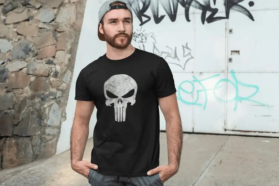 The Punisher Skull Exclusive T shirt for Men | Premium Design | Catch My Drift India - Catch My Drift India  black, clothing, general, made in india, marvel, movies, punisher, shirt, super, s