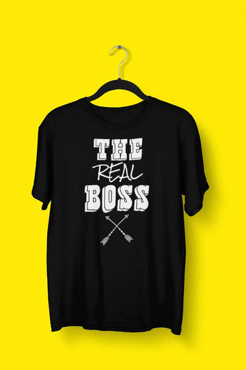 The Real Boss Exclusive T Shirt for Women | Premium Design | Catch My Drift India - Catch My Drift India Clothing black, clothing, couples, female, made in india, parents, shirt, t shirt, tsh