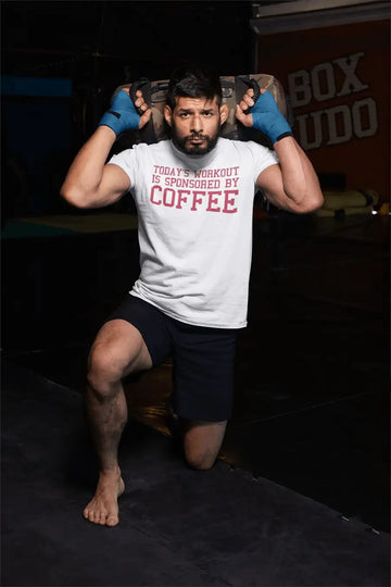 Today's Workout - Sponsored By Coffee Unisex T Shirt | Premium Design | Catch My Drift India - Catch My Drift India Clothing clothing, general, gym, made in india, shirt, t shirt, trending, t