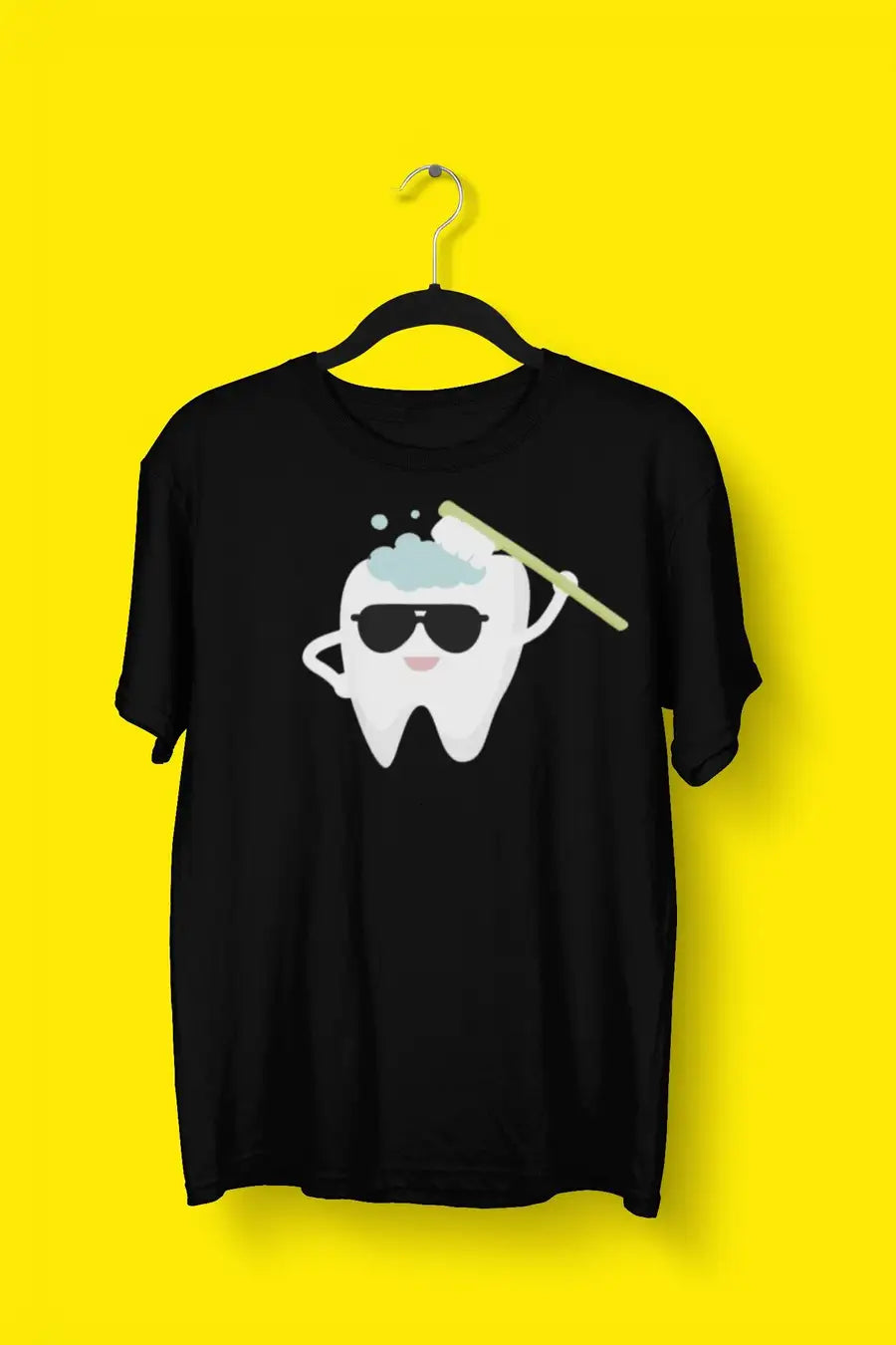 Toothbrushing Funny T Shirt For Men and Women | Premium Design | Catch My Drift India - Catch My Drift India Clothing black, clothing, dentist, funny, made in india, multi colour, shirt, t sh
